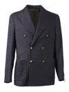 Breras Double Breasted Structured Blazer In Blue