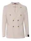 Breras Double-breasted Tailored Jacket With Textured Finish In Neutral