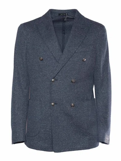 BRERAS DOUBLE-BREASTED TEXTURED JACKET WITH TAILORED FIT