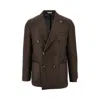 Breras 'firenze' Wool Double-breasted Jacket In Brown