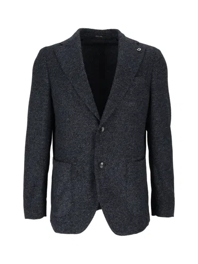Breras Giacca Uomo Herringbone Tailored Blazer In Black