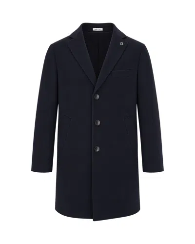 Breras Milano Blue Wool-blend Coat In Black