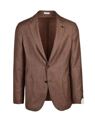 Breras Milano Brown Rounded Virgin Wool Jacket