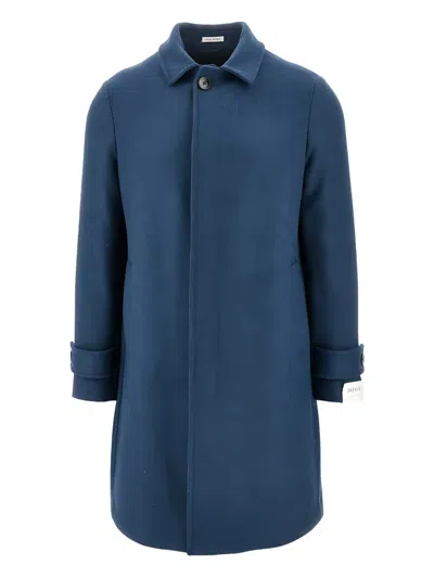 Breras Milano Buttoned Single-breasted Coat In Blue