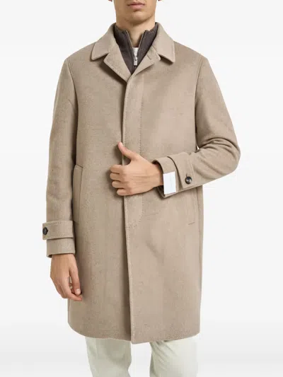 Breras Milano Button-fastening Coat In Neutral