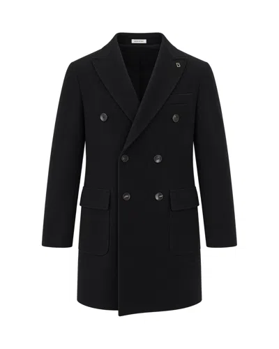 Breras Milano Cappotto Doppiopetto Con Martingala Nero In Black