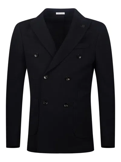 Breras Milano Double-breasted Blazer In Black