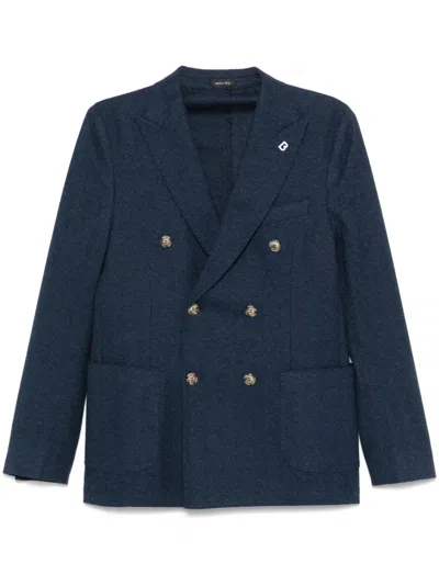 Breras Milano Double-breasted Blazer In Blue