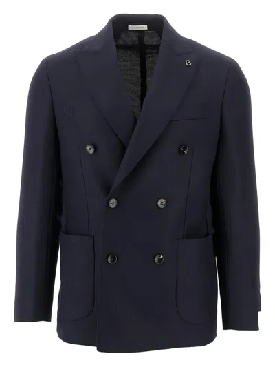 Breras Milano Double-breasted Blazer In Blue
