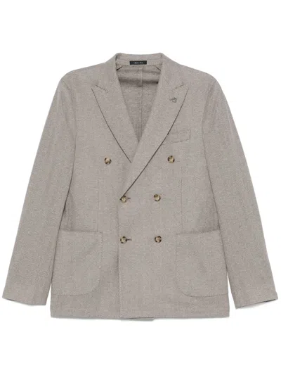 Breras Milano Double-breasted Blazer In Brown