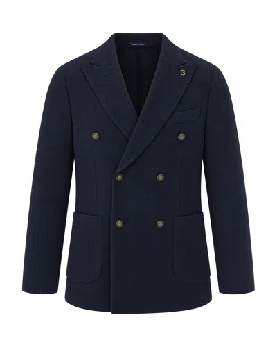 Breras Milano Giacca Doppiopetto Operata Blu Navy In Blue