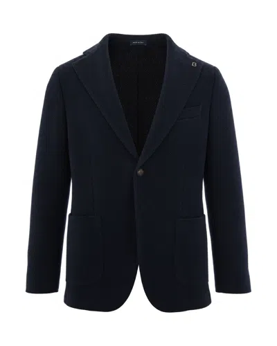 Breras Milano Giacca Monopetto Effetto Retato In Blue