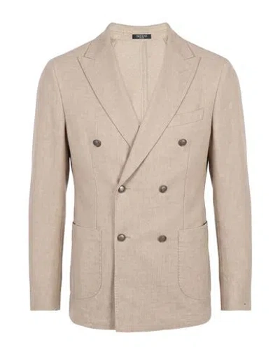 Breras Milano Man Blazer Beige Size 36 Cotton, Polyester, Linen