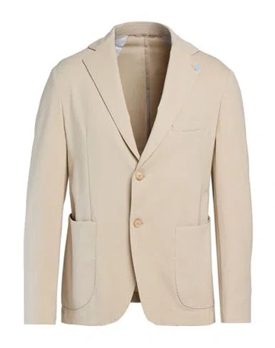 Breras Milano Man Blazer Beige Size 42 Cotton, Elastane In Pink