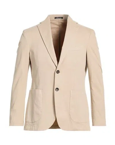 Breras Milano Man Blazer Beige Size 46 Cotton, Elastane In Neutral