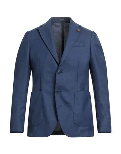 Breras Milano Man Blazer Blue Size 42 Virgin Wool