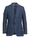 Breras Milano Man Blazer Blue Size 46 Linen, Wool