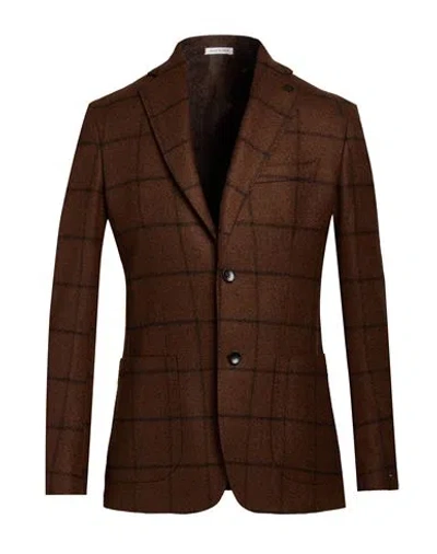 Breras Milano Man Blazer Brown Size 38 Virgin Wool