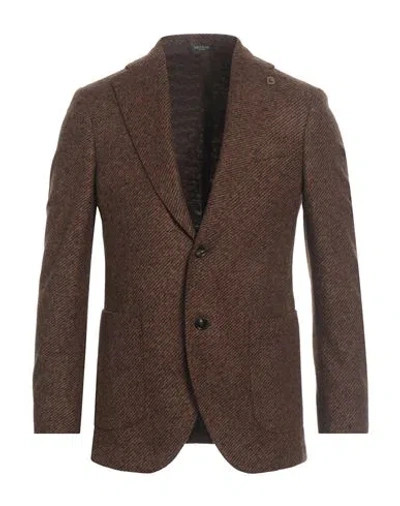 Breras Milano Man Blazer Brown Size 44 Acrylic, Virgin Wool, Polyester