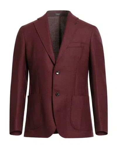 Breras Milano Man Blazer Burgundy Size 42 Virgin Wool In Red