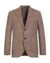 Breras Milano Man Blazer Camel Size 44 Acrylic, Virgin Wool, Polyester In Brown