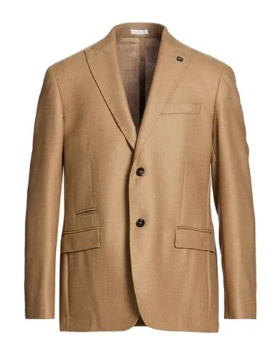 Breras Milano Man Blazer Camel Size 44 Virgin Wool In Multi