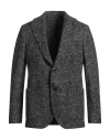 Breras Milano Man Blazer Charcoal Size 44 Acrylic, Virgin Wool, Polyester In Black