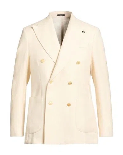 Breras Milano Man Blazer Cream Size 42 Virgin Wool In Neutral