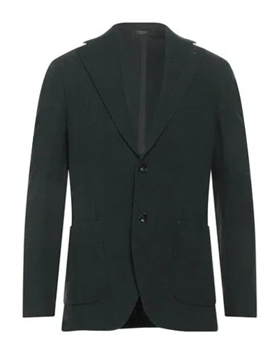 Breras Milano Man Blazer Dark Green Size 40 Virgin Wool, Elastane