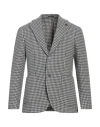 Breras Milano Man Suit Jacket Black Size 38 Wool, Elastane, Polyamide, Cotton In Grey