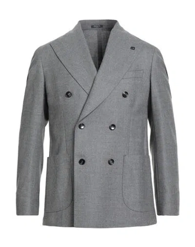 Breras Milano Man Blazer Grey Size 46 Virgin Wool, Elastane In Gray