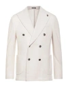 Breras Milano Man Blazer Ivory Size 46 Wool, Cotton In Gray