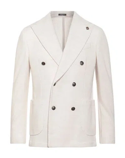 Breras Milano Man Blazer Ivory Size 46 Wool, Cotton In Gray