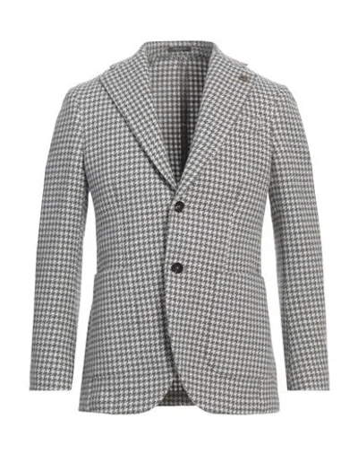 Breras Milano Man Blazer Lead Size 36 Virgin Wool, Polyamide In Gray