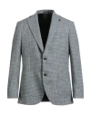 Breras Milano Man Blazer Light Blue Size 38 Virgin Wool, Cotton, Linen In Gray