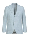 Breras Milano Man Blazer Light Blue Size 44 Linen, Wool