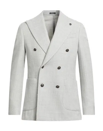 Breras Milano Man Blazer Light Grey Size 42 Virgin Wool, Cotton In Gray
