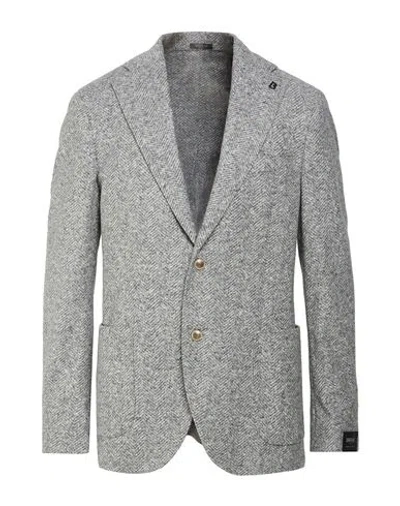 Breras Milano Man Blazer Light Grey Size 46 Cotton, Acrylic, Polyester, Virgin Wool In Gray