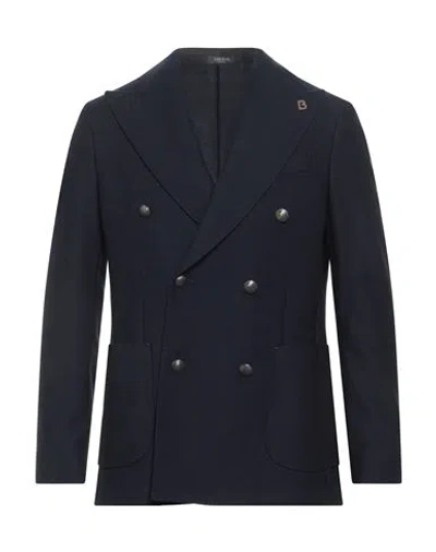 Breras Milano Man Blazer Midnight Blue Size 44 Virgin Wool, Elastane
