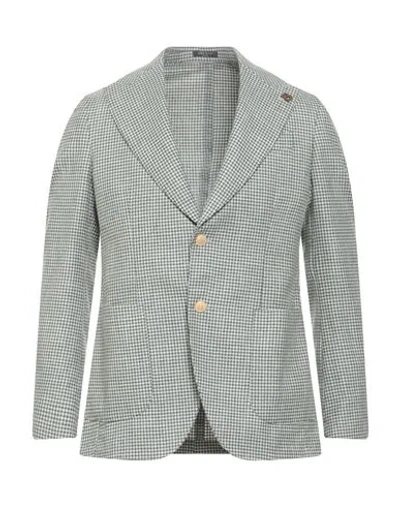 Breras Milano Man Blazer Military Green Size 42 Virgin Wool, Cotton, Linen