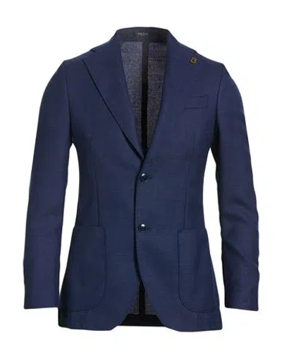 Breras Milano Man Blazer Navy Size 36 Virgin Wool In Blue