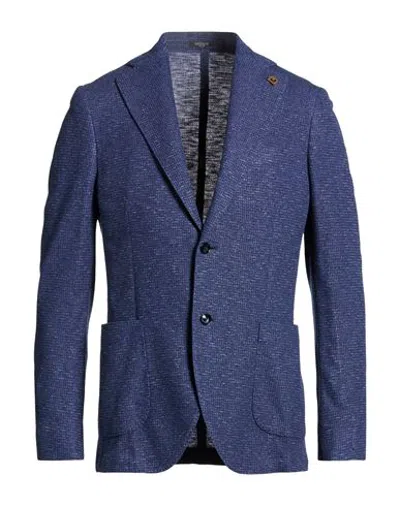 Breras Milano Man Blazer Navy Size 38 Viscose, Polyester, Cotton, Elastane In Multi