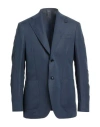 Breras Milano Man Blazer Navy Size 44 Cotton, Linen In Blue
