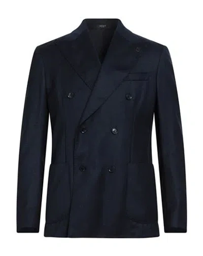 Breras Milano Man Blazer Navy Size 44 Virgin Wool In Blue