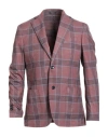 Breras Milano Man Blazer Rust Size 42 Polyester, Viscose, Elastane In Brown