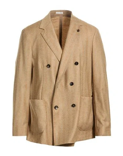 Breras Milano Man Blazer Sand Size 40 Virgin Wool In Transparent