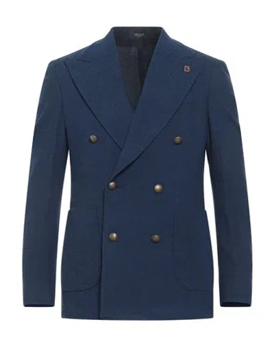 Breras Milano Man Blazer Slate Blue Size 44 Virgin Wool, Elastane