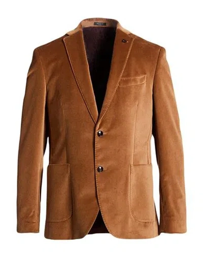 Breras Milano Man Blazer Tan Size 40 Cotton In Multi