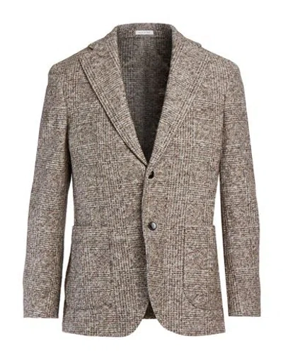 Breras Milano Man Blazer Taupe Size 42 Cotton, Virgin Wool, Polyester In Multi