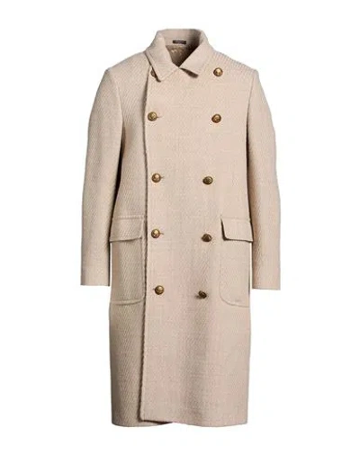 Breras Milano Man Coat Beige Size 40 Virgin Wool In Neutral